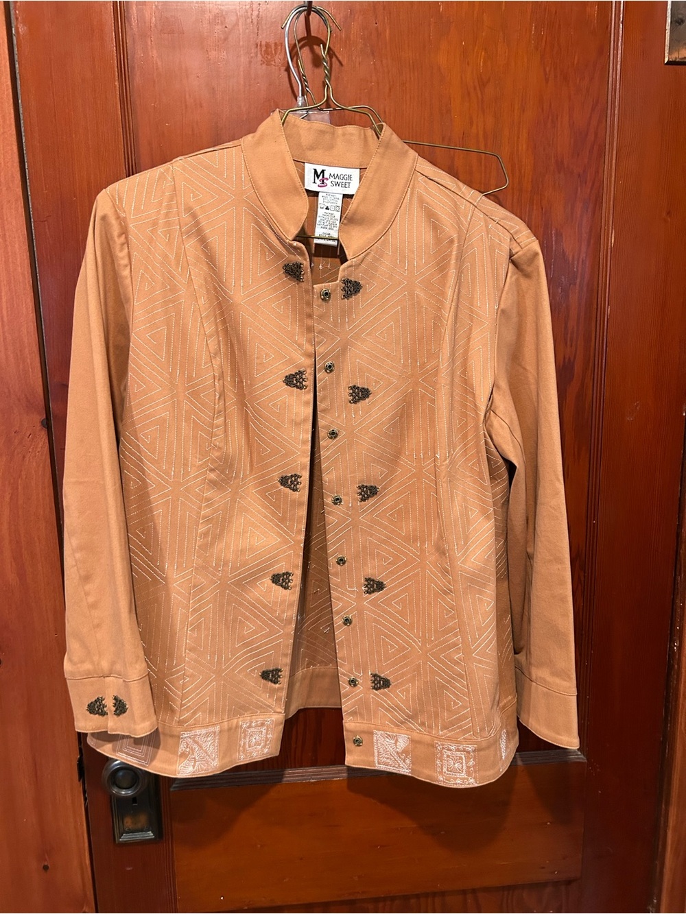 Brown Maggie sweet vintage white shape embroidered jacket